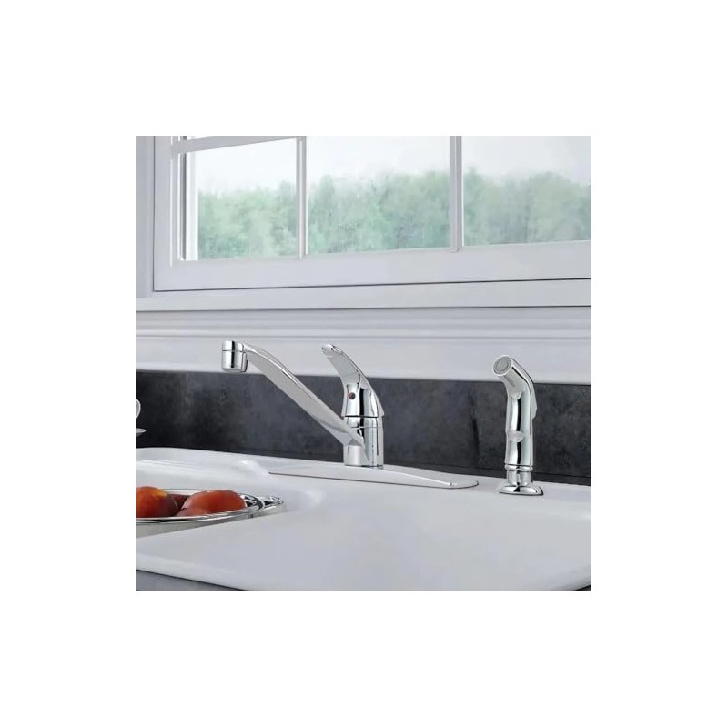 Pfister, J134-444C, 1-Handle Kitchen Faucet, Polished Chrome
