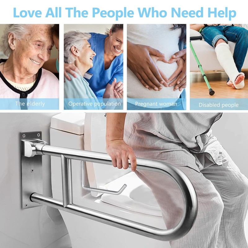 Toilet Grab Bar Stainless Steel Handicap Rails Grab Bars Bathroom