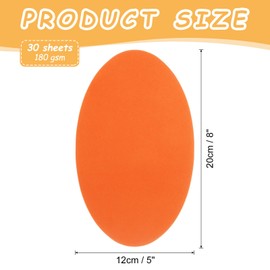 sourcing map 8 Inch Oval Card Stock, 30 Pcs Colored Cutouts Paper Thick Cardstock Coaster for DIY Craft Projects Classroom Bulletin Board Decor, Orange