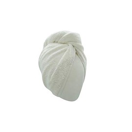100% Cotton After Shower Hair Drying Wrap Towel Quick Dry Hair Hat Cap Turban (WHITE)