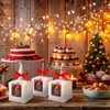 100 Pcs 4"x4"x4" Caramel Apple Boxes with Window, Base, Sticks
