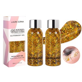 Face&Hair Glitter Body Glitter Gel Long Lasting Face Glitter Festival Makeup for Face Body Eye Hair Nail DIY Art Festival Accessories Party Makeup Decoration 35ml*2pcs
