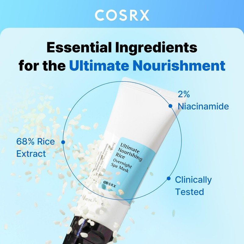 COSRX Ultimate Nourishing Rice Overnight Spa Mask, 60ml / 2.02