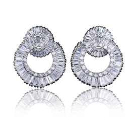 Celebrity Design Women Elegant Statement Rhinestone Jewelry Dangle Drop Earrings Studs, Metal, Rhinestone