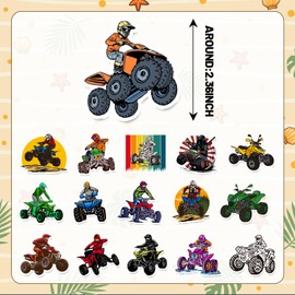 50PCS Four Wheeler ATV Quad Bike Stickers Dirt Bike Decals Party Favors Birthday Party Decorations Vinyl Waterproof Stickers for Water Bottle Laptop Luggage Helmet Gifts for Teens Boys Girls Adult