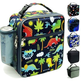 Kulle Kids Lunch Box,Insulated Lunch Box for Boys and Girls,Freezable Lunchbox, Lunch Bag kids Reusable Lunch Boxes for School,Work,Outdoor(Dinosaur)