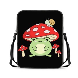 Wnbucioht Mushroom Print Mini Tote Bags for Women Crossbody Purse Funny Frogs Travel Sling Satchel Zipper Wallet Crossbody Bags for Women Messenger Handbags Phone Pouch