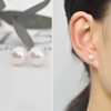 8mm Classic White Freshwater Pearl Stud Earrings - Minimalist Elegant Ear Jewelry