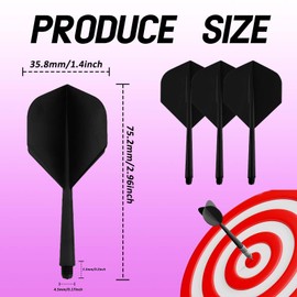Pack of 9 Dart Flights, Dart Flight, Screw In One Dart Accessory Set, Darts Accessories, Dart Shaft Professional Sports Accessories, Black