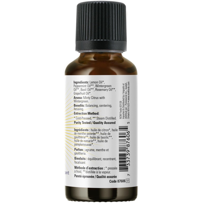 NOW NOW Essential Oils, Mental Focus Oil Blend, Centering Aromatherapy