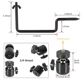 4 Pack Trail & Game Camera Tree Mount with 1/4 inch Screw, 360 Degrees Adjustable Game Camera Mount, Easy Installation