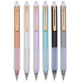 AZGO Ballpoint Pens Black Ink Retractable Pen Ball Point Pen for Journaling Writing Office Pen (Gold 6+1 count)