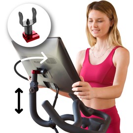 SELINA Screen Swivel Mount Compatible with Peloton Bike | 360 Degree Turn Pivot Arm | Easily Adjust & Rotate Your Screen | Accessories for Peloton Bike (Red)