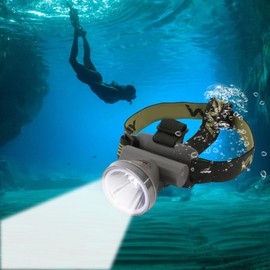 Oiveinya Rechargeable Diving Headlamp,Head-Mounted Diving Light Diver Submarine Headllamp,90° Lighting Adjustable Range for Dive Camping & Hiking Gear Essentials