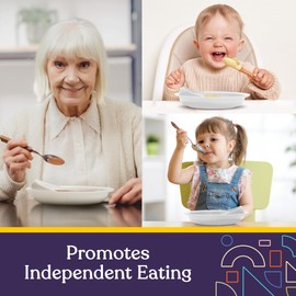 Special Supplies Adaptive Spill-Proof Scoop Plates- Dishes with Wall for Disabled, Handicapped, Elderly Adults with Special Needs from Parkinson's, Arthritis, Dementia, Stroke, Tremors- 2 Pack (White)