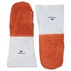 Vollum High-Heat Orange-Top Suede Oven Mitts (1 Pair) 16 Inch,