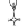 Kiss of Leather Wolf Cross Pendant Stainless Steel with Curb