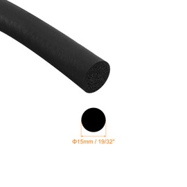 QUARKZMAN Sealing Cord Rubber Seal Round Sealing Rubber, 15 mm Seal 1 Metre Length Round Cord EPDM Rubber Joint Filling Profile for Joint DIY Seal Bearing Pads Foam Tubes Crafts