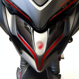 Resin Bike Motorcycle 3D Stickers Compatible with Ducati Multistrada 1260 S 2020 Grand Tour 2018-2020. Front Tip Protection from Impact and Scratches. Pair of Resin Stickers - Made in Italy