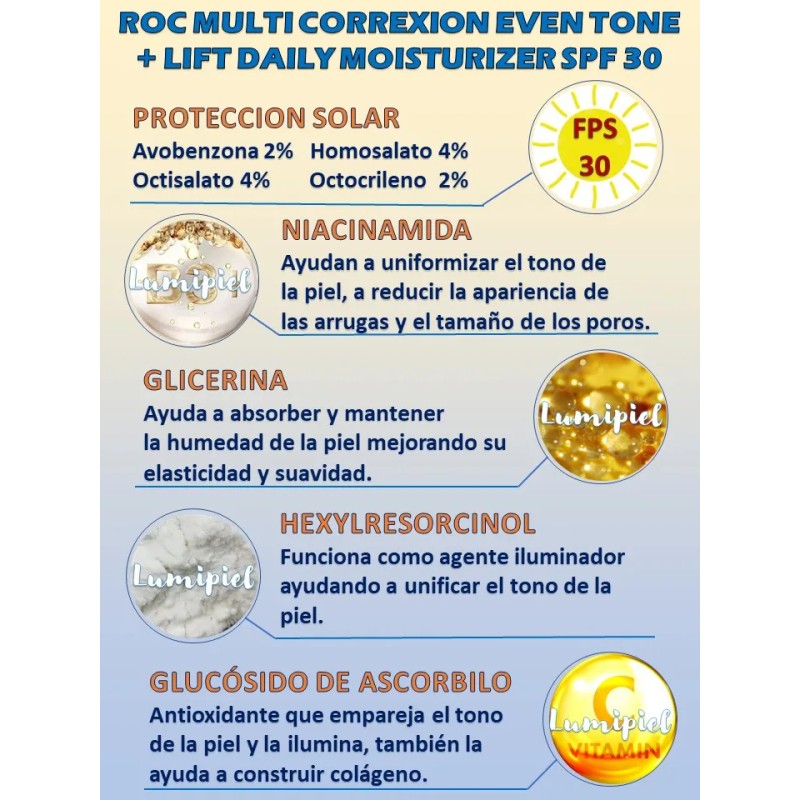 Roc Even Tone & Lift Hidratante Fps 30 + Crema