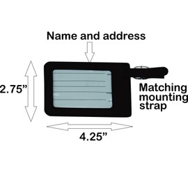 Inflight Luggage Tags, Flight Attendant Luggage Tags, Set of Two (Black)