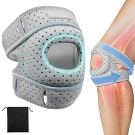 Patella Kniebandage - Verstellbare Kompressions Knie Patellar Pad Sehnen-Stützhülsen Bandage - Sport Kniebandage - Atmungsaktive Knie-Kompressionshülse, Workout Knieschutz Pads für Laufen Bergsteigen