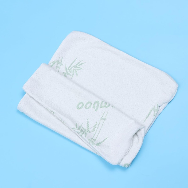 Toyvian Ergonomic Bamboo Fiber Neck Pillow Cover for Cervical Relief