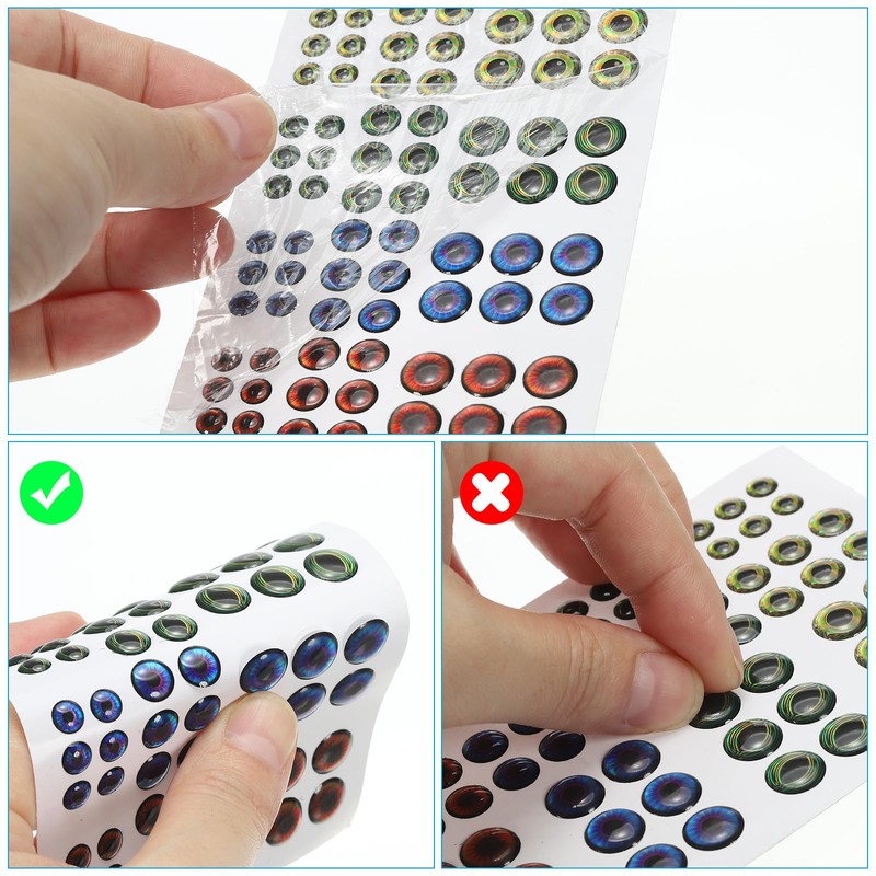 PATIKIL Fishing Lure 3D Eyes 12mm, 100Pcs Waterproof Artificial Fish