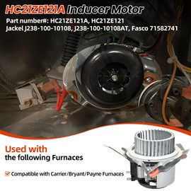 Hodflop J238-100-10108 HC21ZE121A Furnace Draft Inducer Blower Motor Assembly for Jakel Carrier Payne Bryant, Inducer Motor Replace# HC21ZE121, J238-100-10108AT