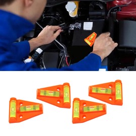 Kutyun 4Pcs T Type RV Levelers, Cross-Check Bubble Level with Screws Mounting, Exterior Leveling Stablilization Levelers, RV Parts Accessories Universal for RV Camper, Travel Trailer (Orange)