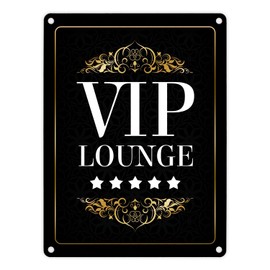 VIP Lounge Metal Sign with 5 Stars Motif Party Luxury Star Celebration Area Elegant
