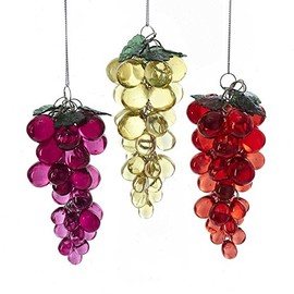 Kurt Adler 5.5" Acrylic Beaded Grapes Ornament 3/A