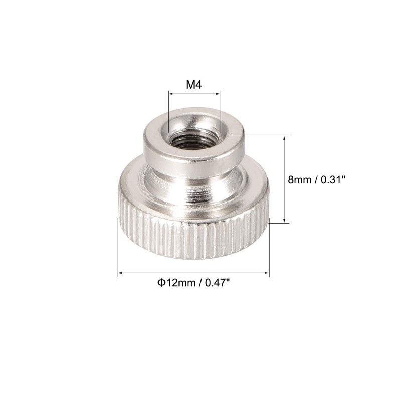 sourcing map Knurled Thumb Nut M4 Round Button with Collar