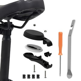 Pluvyze Bicycle Mount for AirTag, Bicycle Hiding Place on Saddle for Bicycle Saddle with 1 Steel Tyre Lever, Hidden Anti-Theft GPS, Suitable for Mountain Bikes, Road Bikes