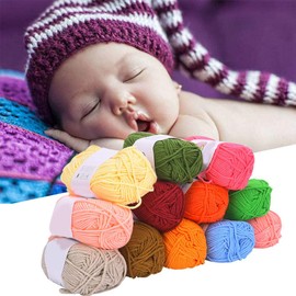Tissting Milk Cotton Yarn, Soft and Warm Knitting Yarn for Crochet Projects, 50 g, 12 Colours, Natural Cotton for Sweaters, Scarves, Blankets for Adults and Babies