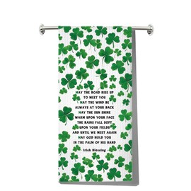 Irish Blessing Towel Ireland Green Gifts Irish Shamrock Gift May The Road Rise To Meet You Irish Prayer Towel Irish Kitchen Decor (May The Road uk2)