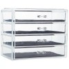 Acrylic Makeup and Jewelry Organizer—4 Drawers, Clear Accessory Organizer with