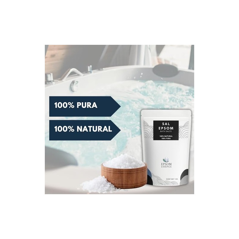 Sal Epsom Premium Natural baño jacuzzi spa relajante exfoliación masaje