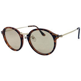 FaceTrick az Label AZPL6100 Polarized Lenses, UV Protection, Blue Light Reduction, Plastic Metal Combination Type Sunglasses, brown demi gold/light brown