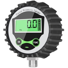 Digital Low Pressure Gauge with 1/4'' NPT Bottom Connector and Rubber Protector by Uharbour, 5-60 psi, Accuracy 1%, Resolution 0.1psi