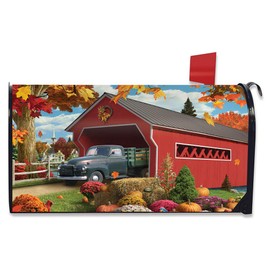 Briarwood Lane Harvest Bridge Autumn Magnetic Mailbox Cover Pickup Fall Standard