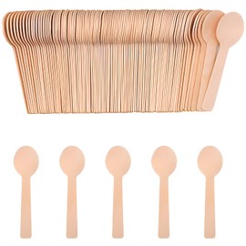UEBSDVA 200 Pcs Cucharas Desechables, Sin Lavado de Manos Amigable Con el Medio Ambiente Cuchara de Postre Desechable, Para Helados, Postres, Fiestas, Camping, Bodas, Cenas, Eventos, Cumpleaños
