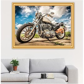CXYQLC DIY 5D Diamond Painting Kits for Adults,Diamond Painting Full Drill Crystal Rhinestone Embroidery Craft Kits for Home Wall Decor Gifts 11.8x15.7inch(Motorcycle)