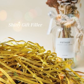 AZKEEGREY Gold Shredded Tissue Paper, 600g Gold Shiny Raffia Shredded Paper Hamper Filling Decorative Shredded Tissue Paper for Gift Boxes Party Supplies