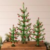 Unbranded New SET 3 GRINCH GREEN TINSEL TREE WITH ORNAMENT BULBS Whoville Display