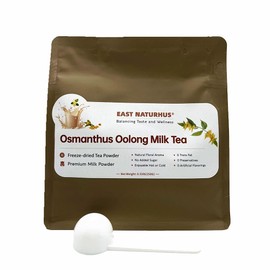 EAST NATURHUS Osmanthus Oolong Milk Tea Powder – 100% Natural Freeze-Dried Instant Tea, Perfect for Hot & Iced Drinks, Desserts & DIY Lattes (0.55lb(250g))