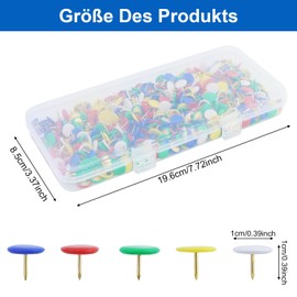 530 Pieces Push Pins with Storage Box Metal Pins Plastic Coated Metal Tacks for School Library (5 Colors)