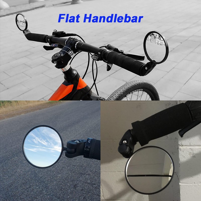 Bike Mirror, Bicycle Mirrors for Handlebars with 360-Degree Rotation and