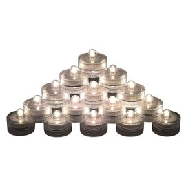 SAMYO - Juego de 12 luces LED sumergibles impermeables para boda, luces subacuáticas, centro de mesa de boda, decoración de fiesta (blanco cálido)