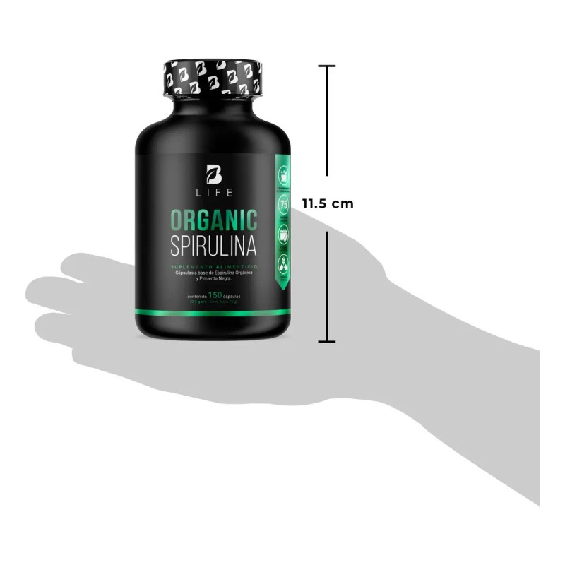 Espirulina Organica 150 Cáps 500mg Alga Spirulina Life